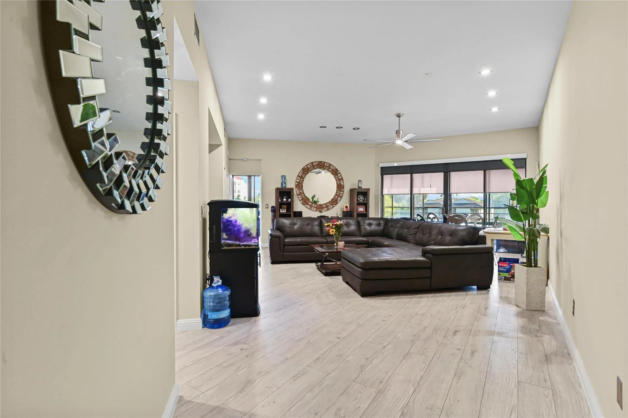 Foyer entry wood style flooring thru-out