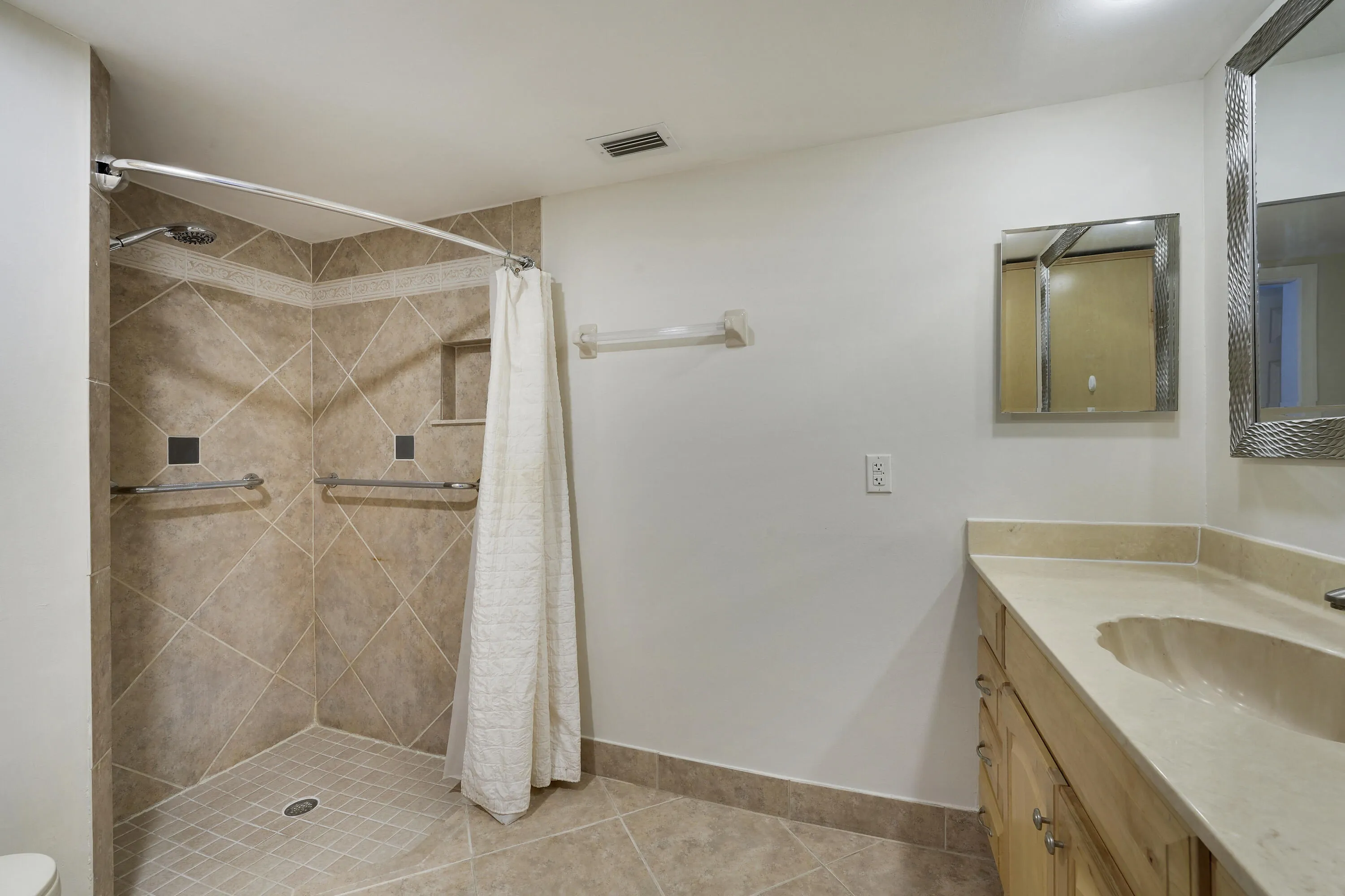 with walk-in shower