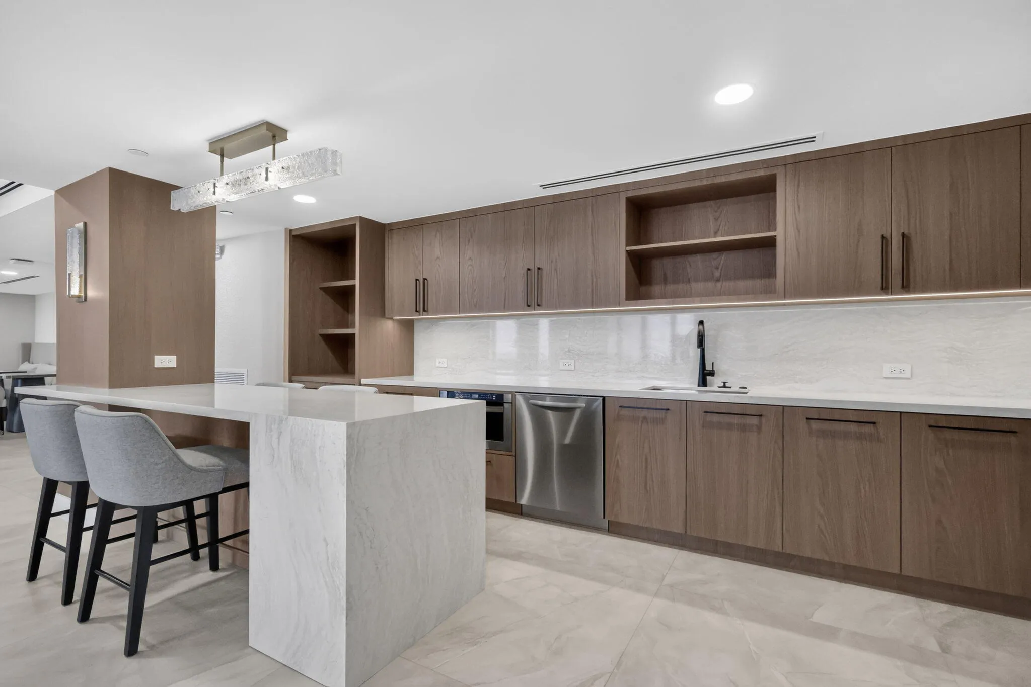 Buffet Area & Open Kitchen in Social Roo