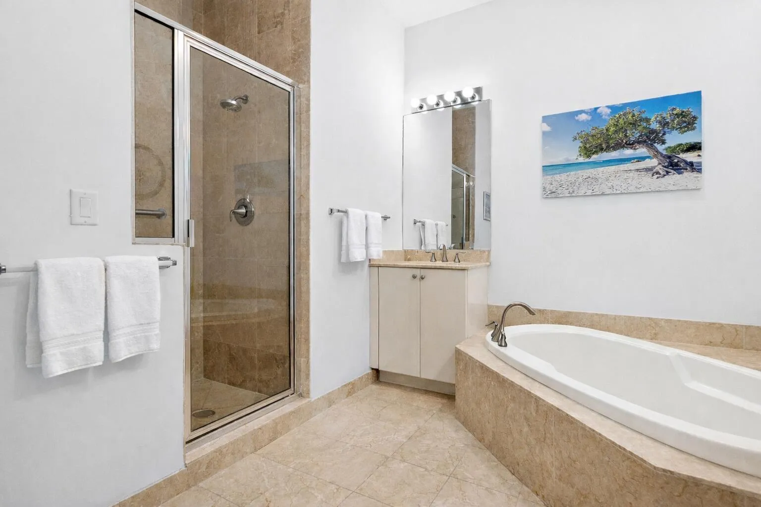 Primary Bathroom w Separate Tub & Shower