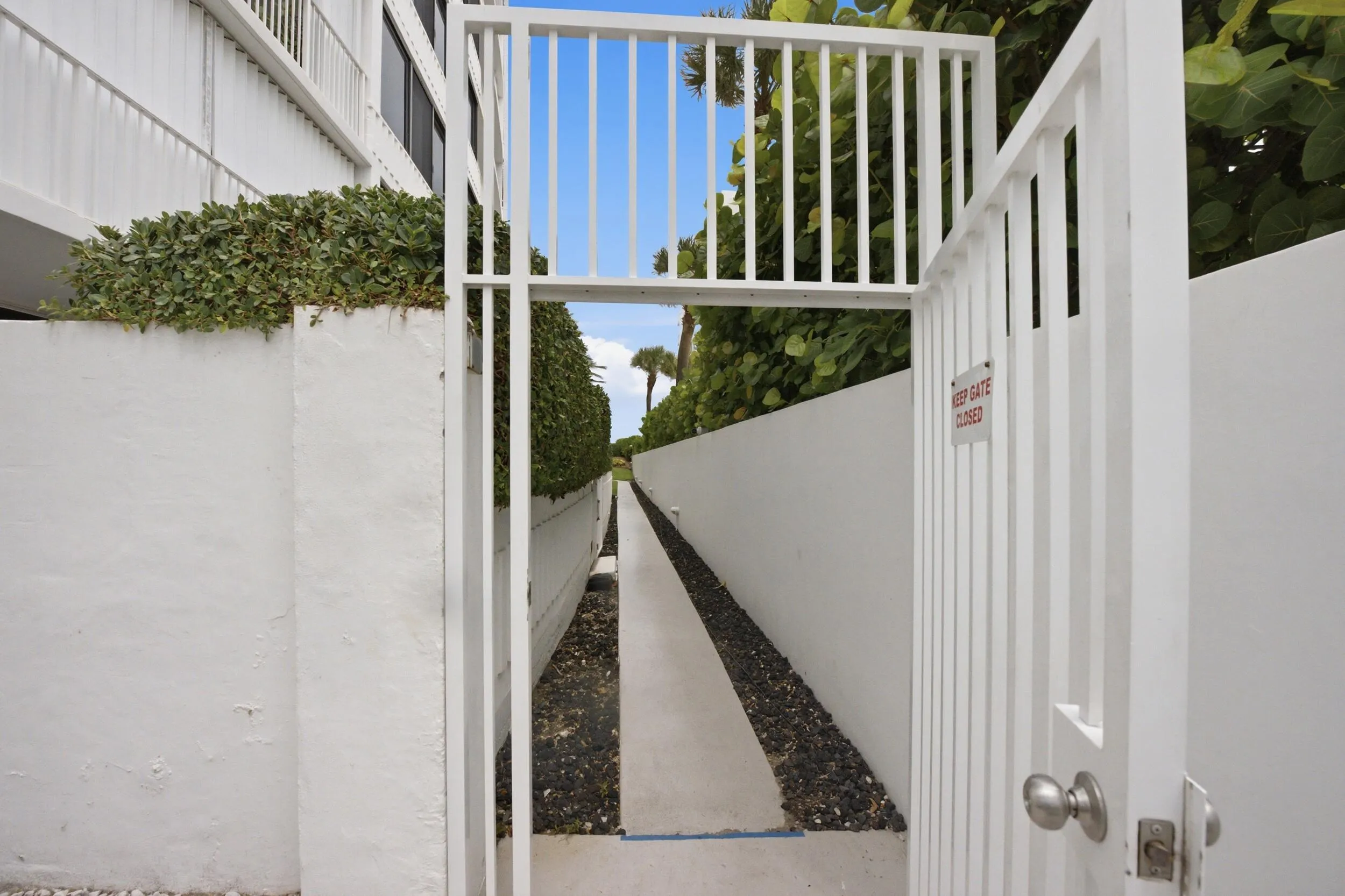 Private gate to the ocean