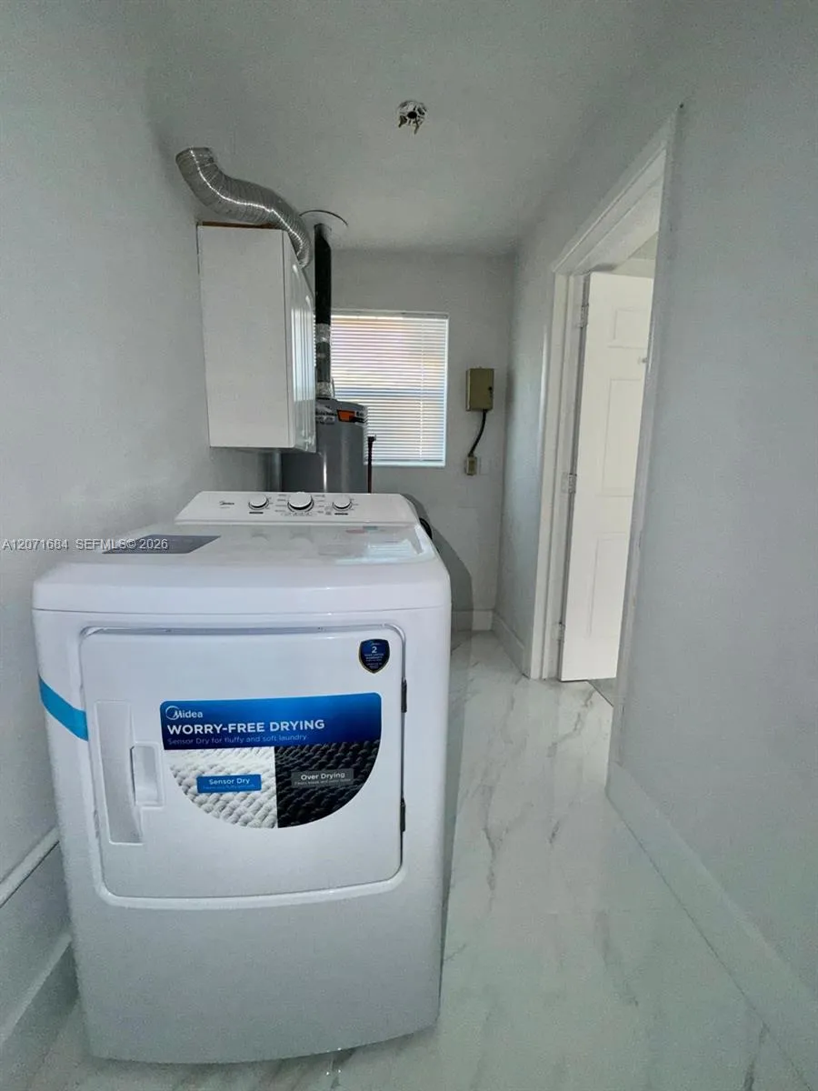 Convenient interior laundry area