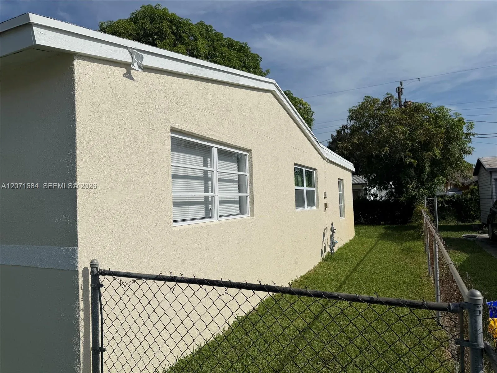 Exterior side view of the home