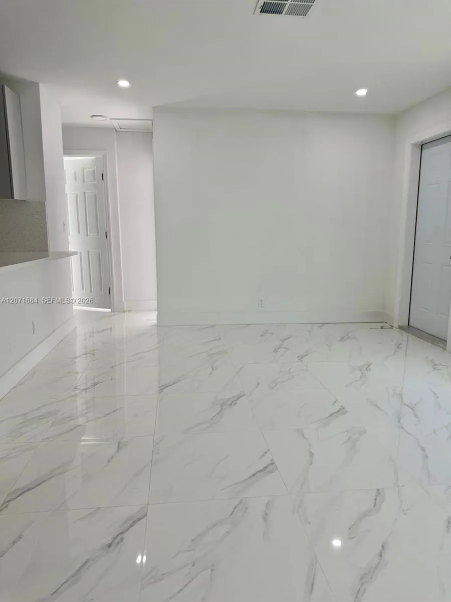 Living room with modern tile floorin