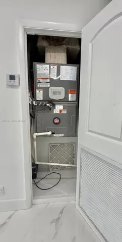 Interior A/C closet with convenient access