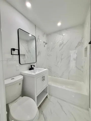 Beautifully renovated bathroom with contemporary finishes