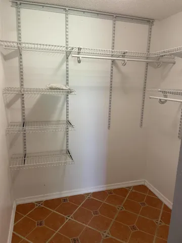 Master walk-in closet with built-in shelving