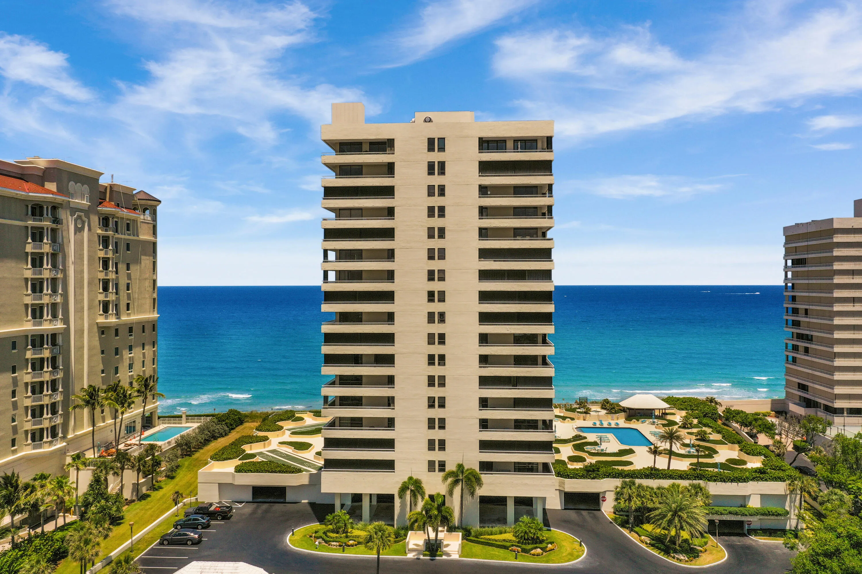 High-rise architecture with multiple balconies
