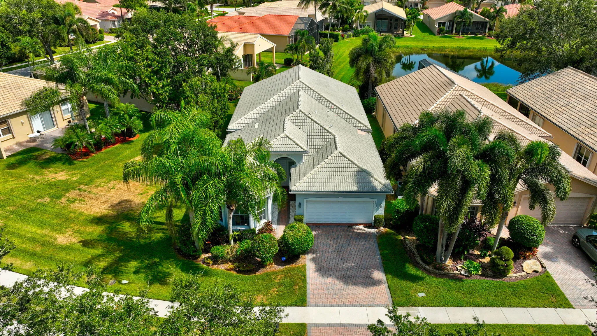 aerial view with large lot