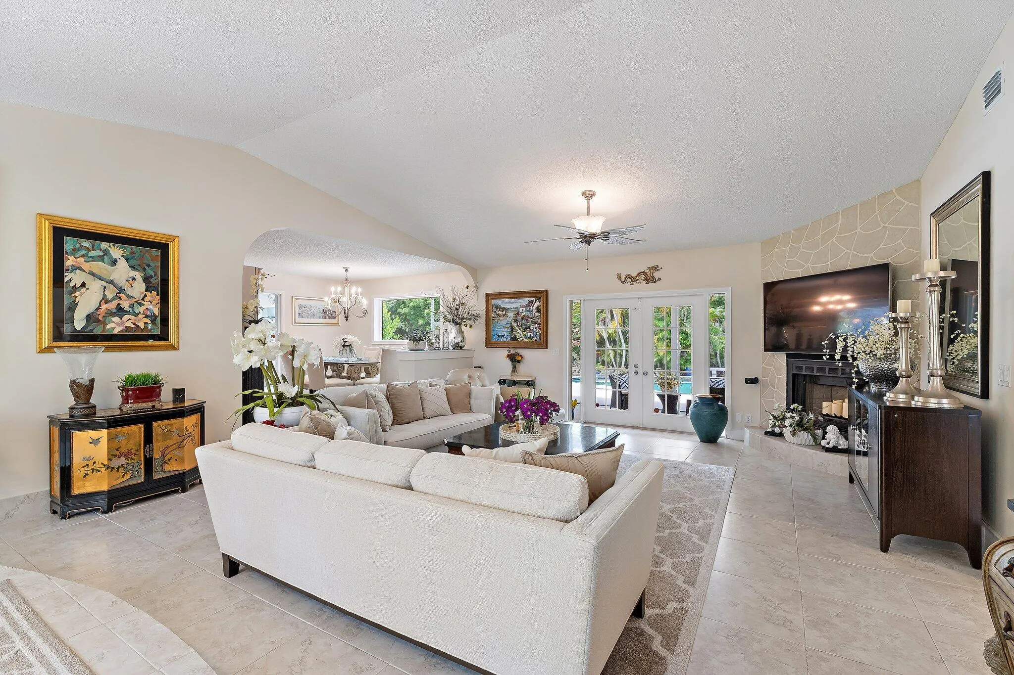 bright + airy w/ volume ceilings