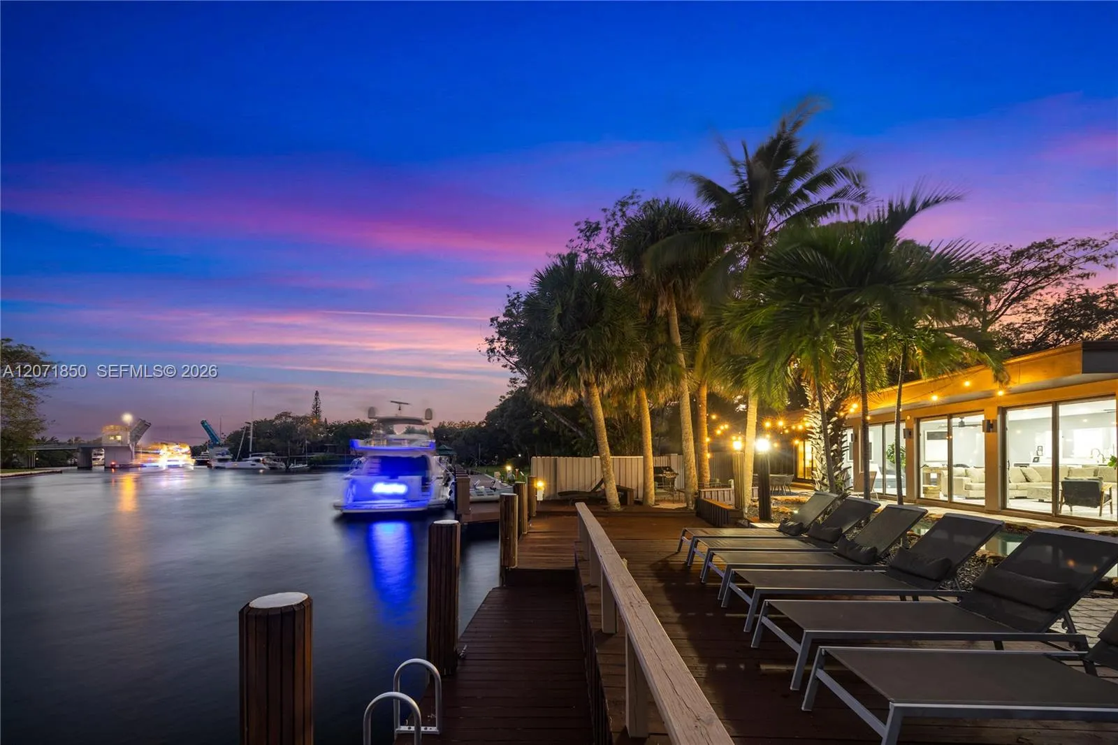 Side view of the dock