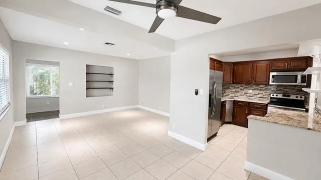 open living room to front entrance