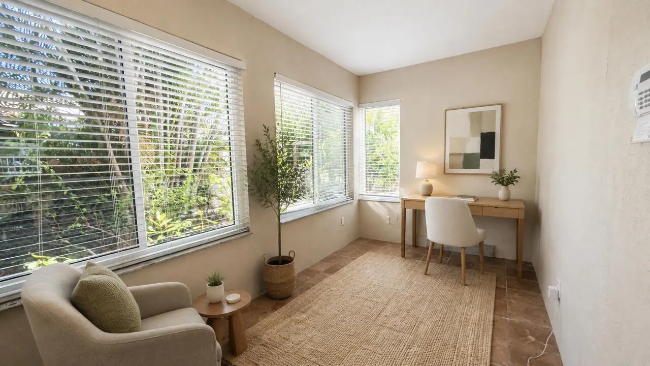 STAGED ENTRANCE AS A BRIGHT HOME OFFICE SPACE OR BONUS ROOM