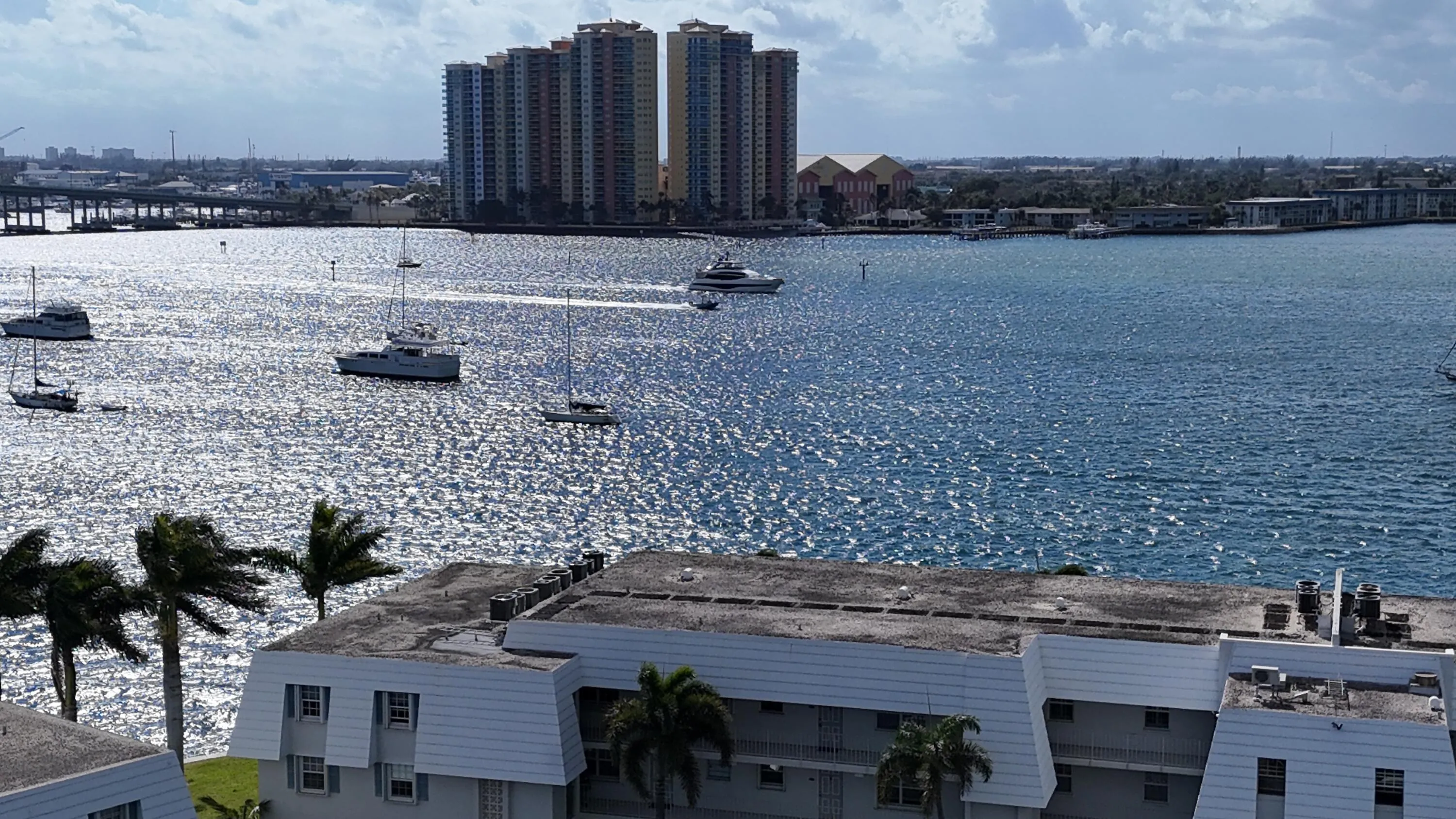Aerial View of Lagoon Behind Building wi