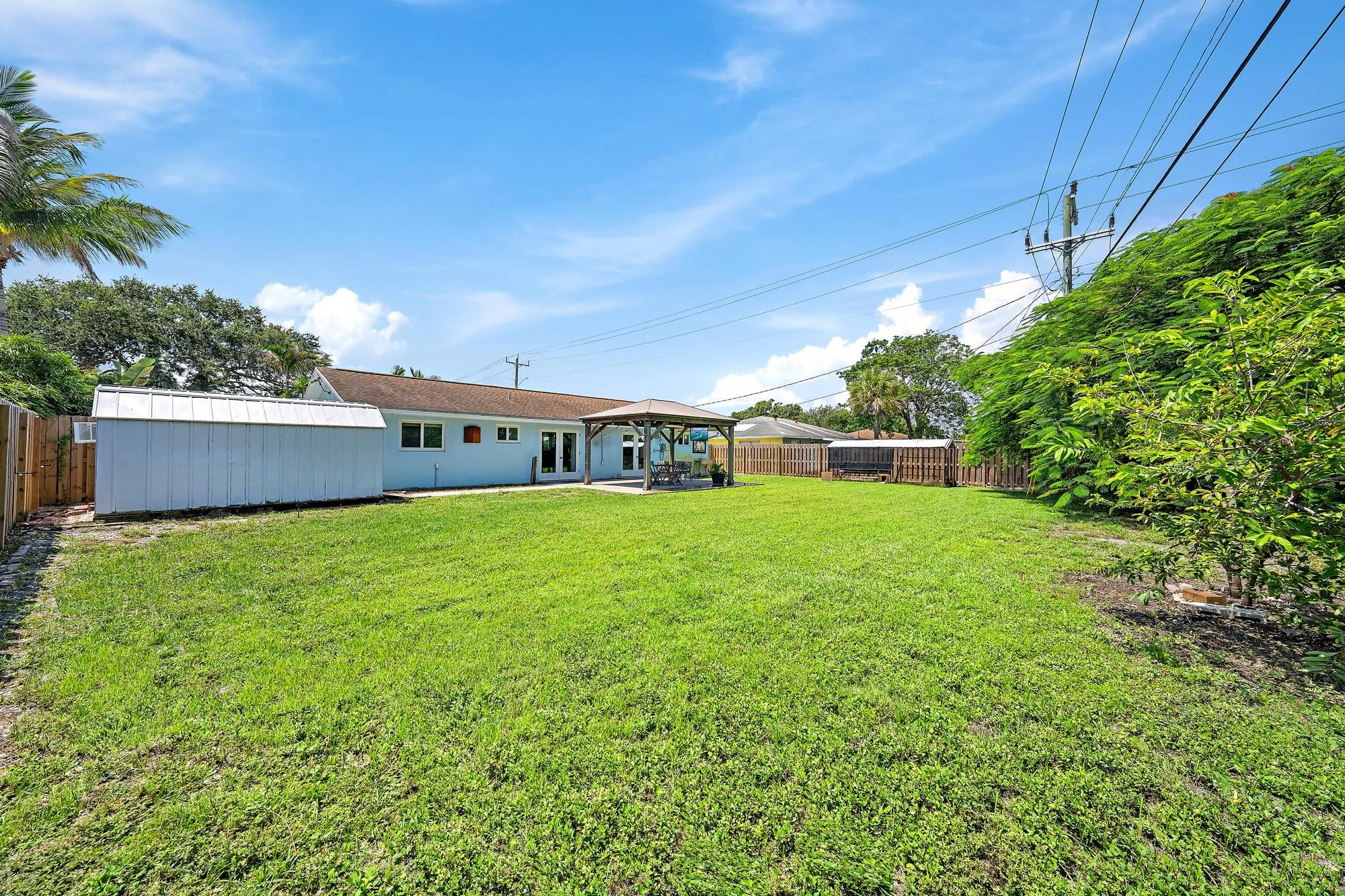 Backyard looking at house