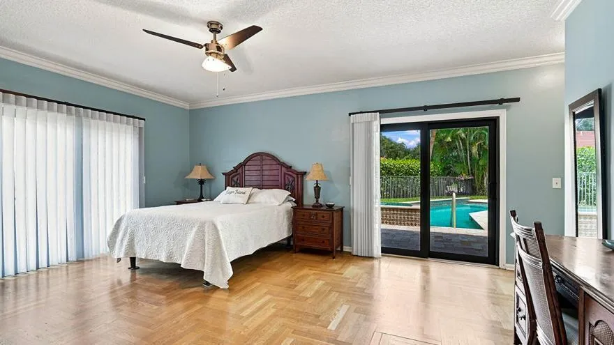 Leads out to the pool and lanai overlooks lake