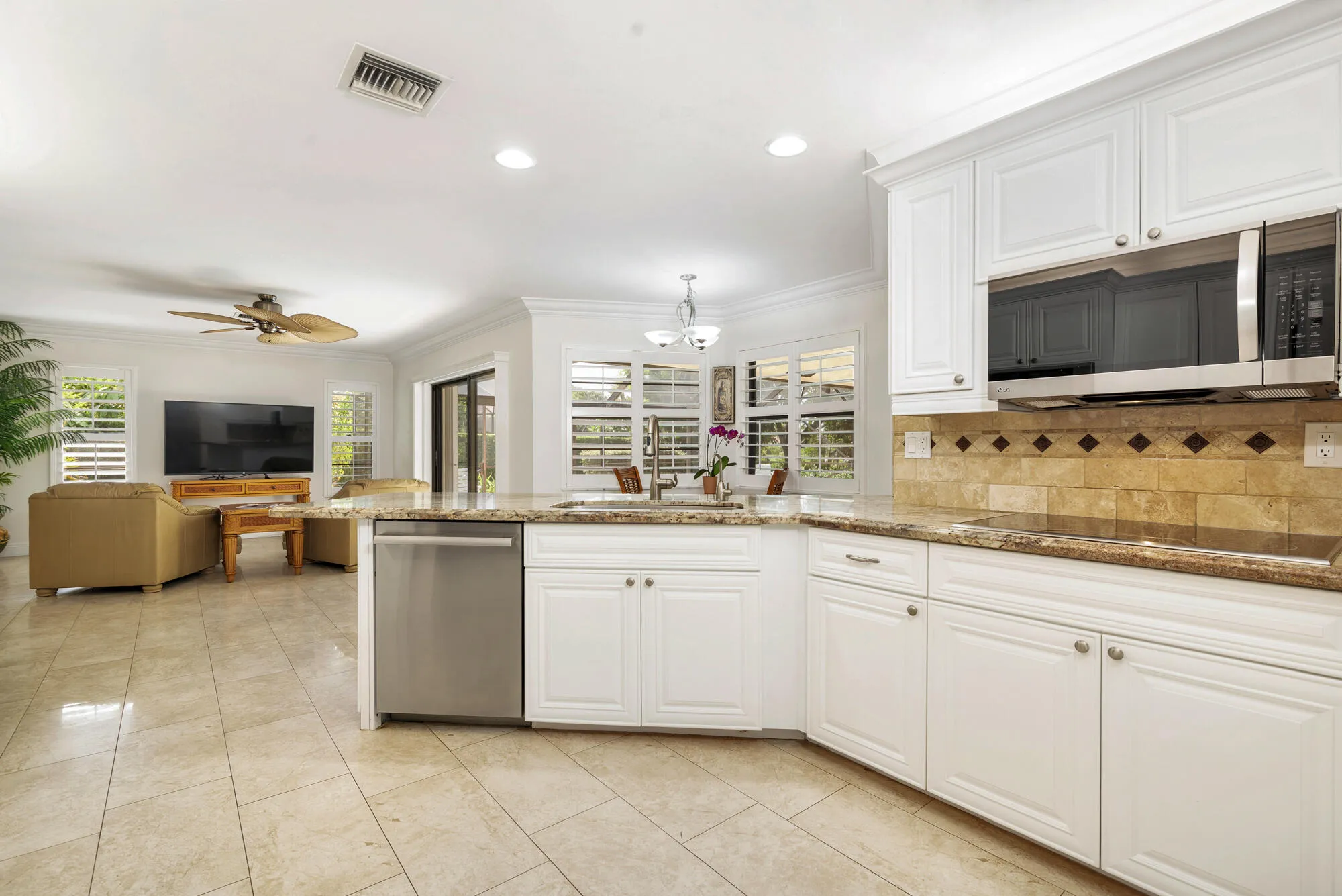 Kitchen open to Family room