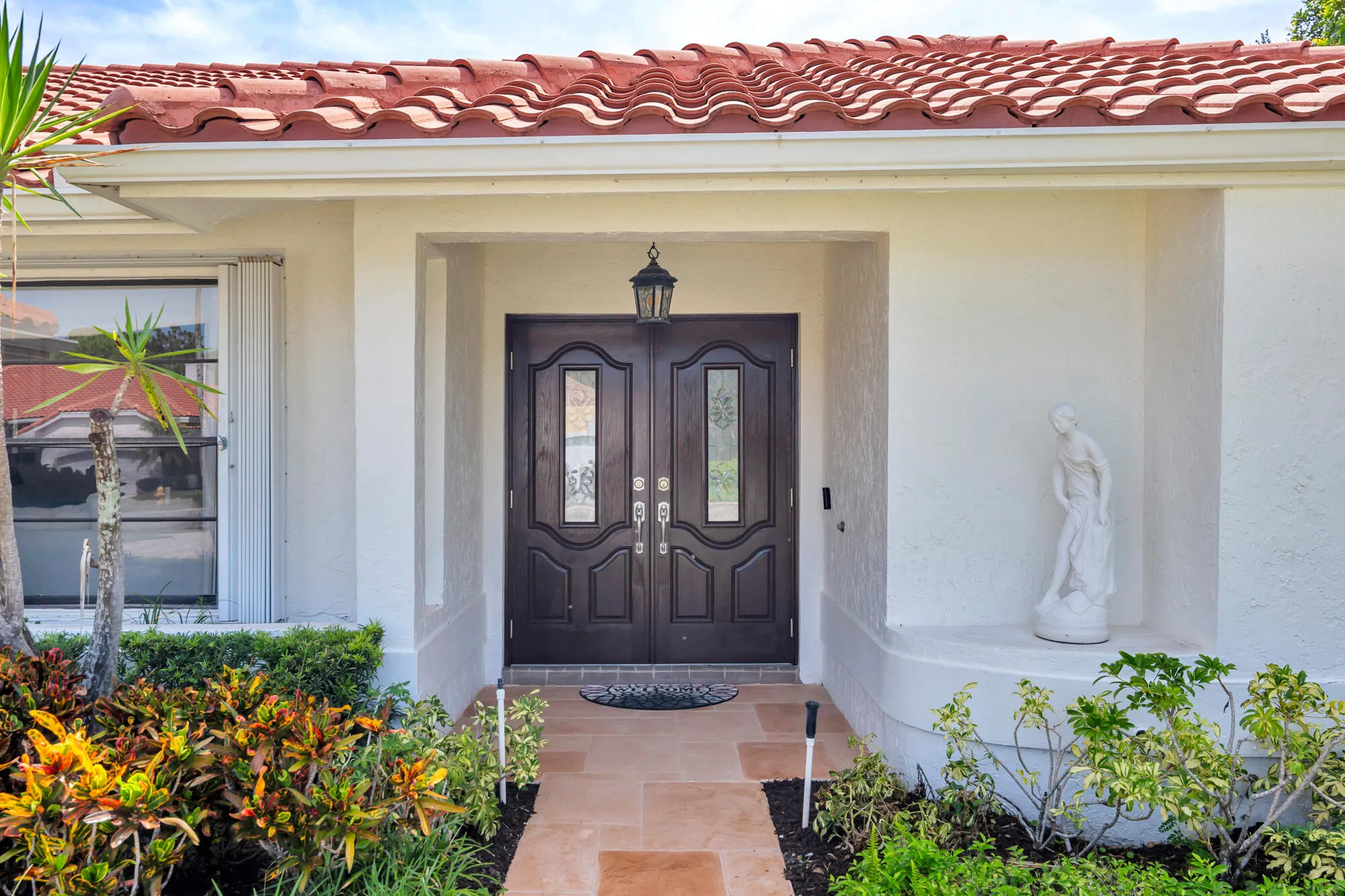 Front Double Door Entry with Etched Glass