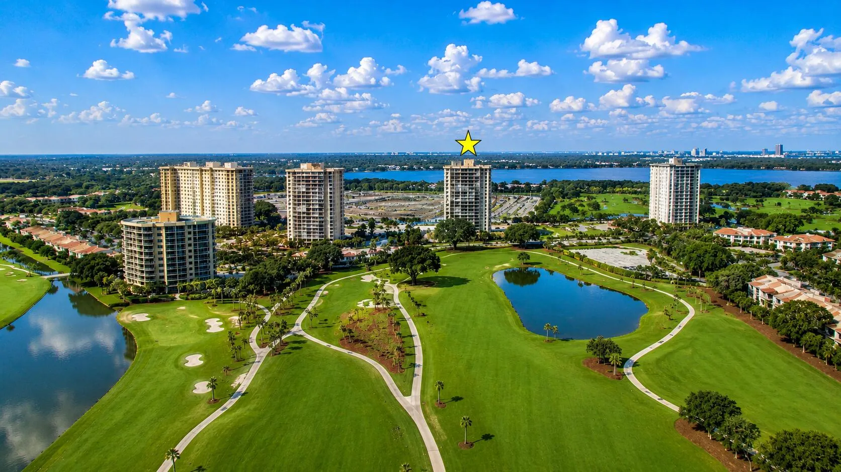 Ariel View of Building (Star) and Surroundings.