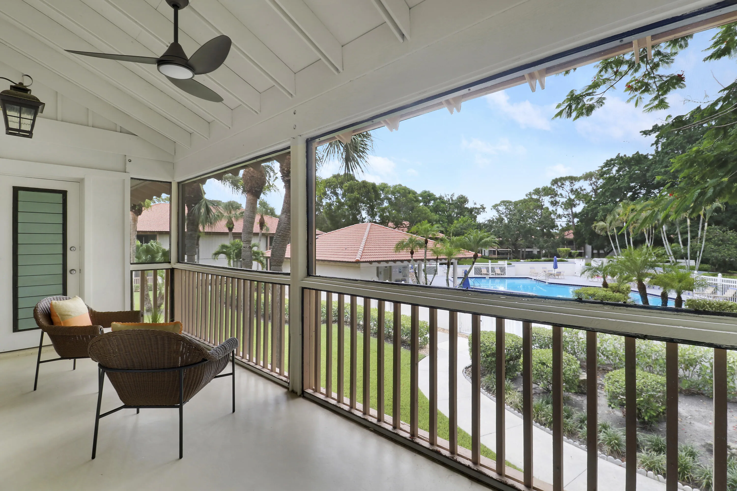 Relax and unwind on the fully screened lanai.