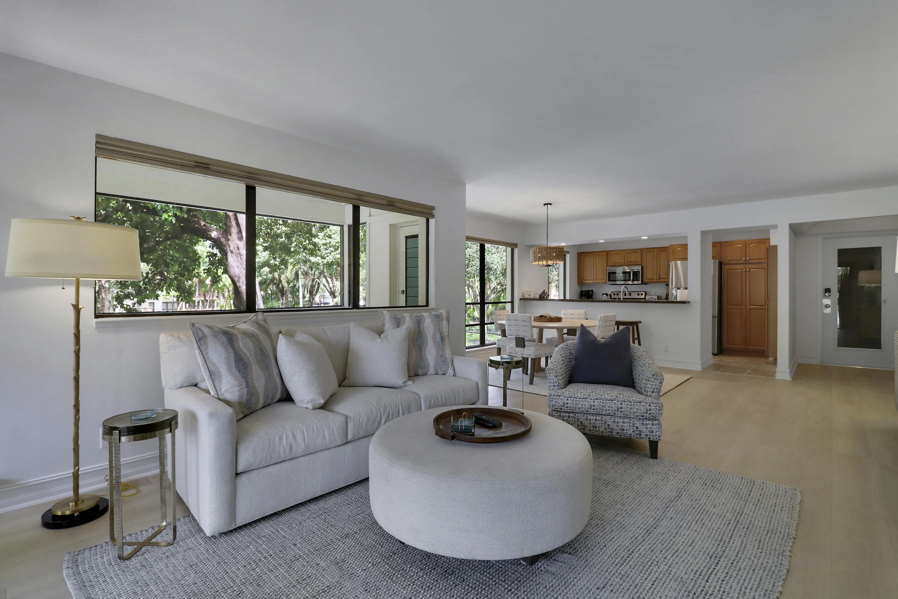 The space is bright and spacious.