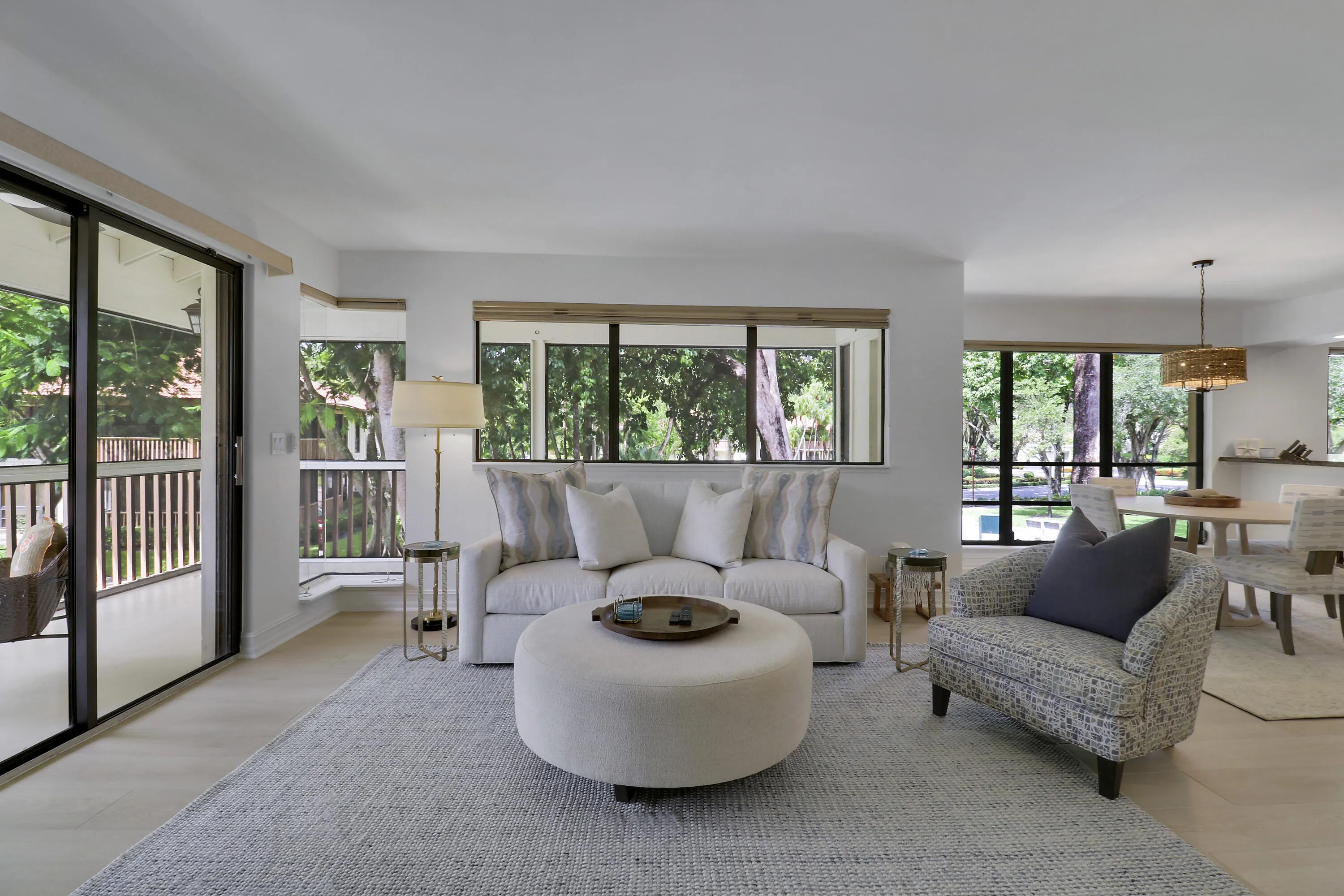 Cozy up to a good book or your favorite show in this spacious living room.