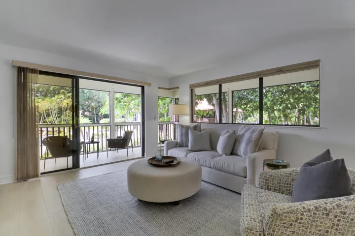 Access the patio from the living room.