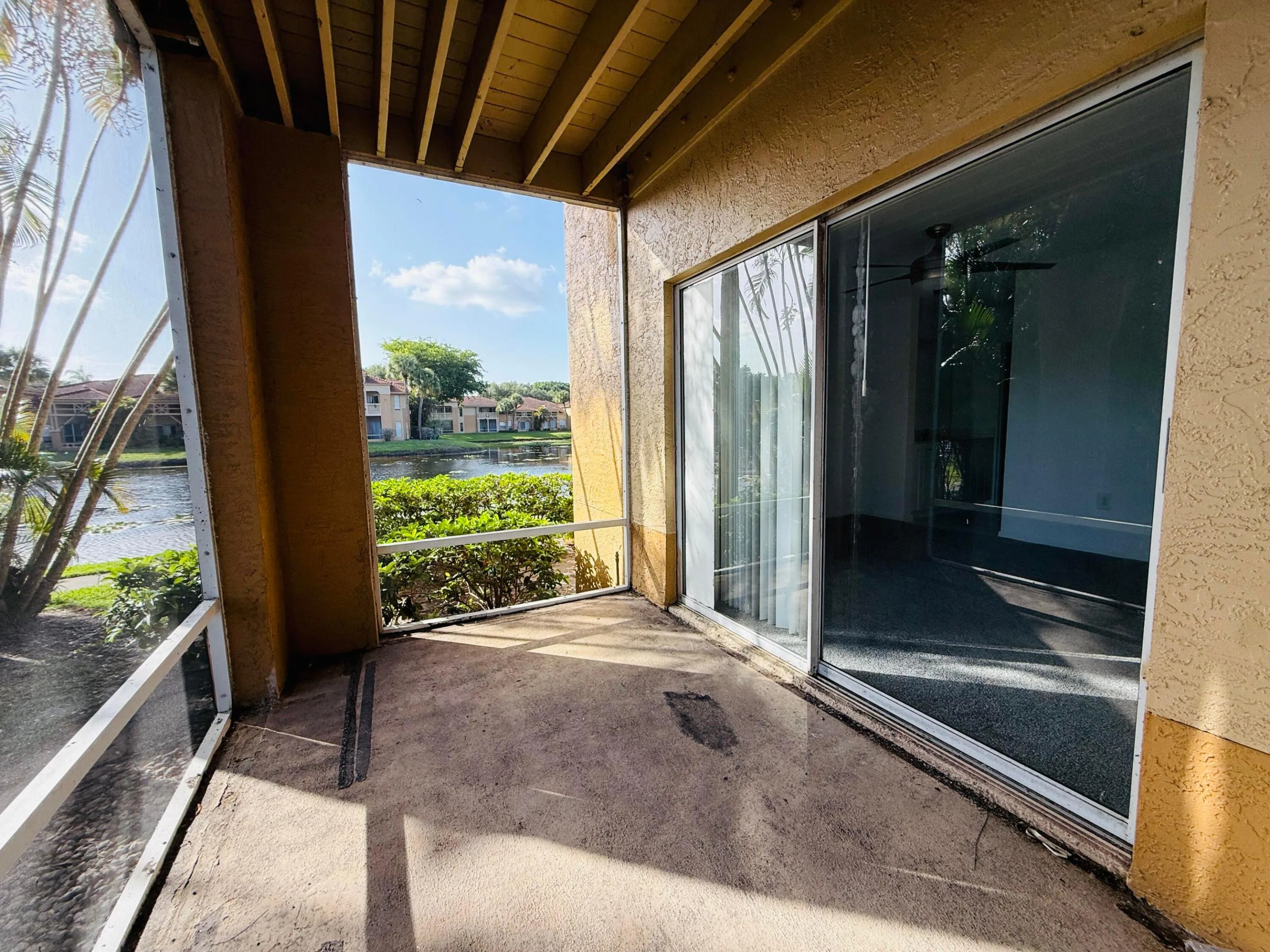 First Floor covered patio - pond view