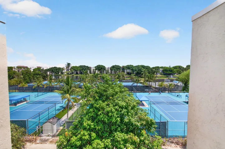 tennis court view from patio