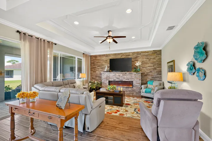 Stunning Fireplace - Stone Wall