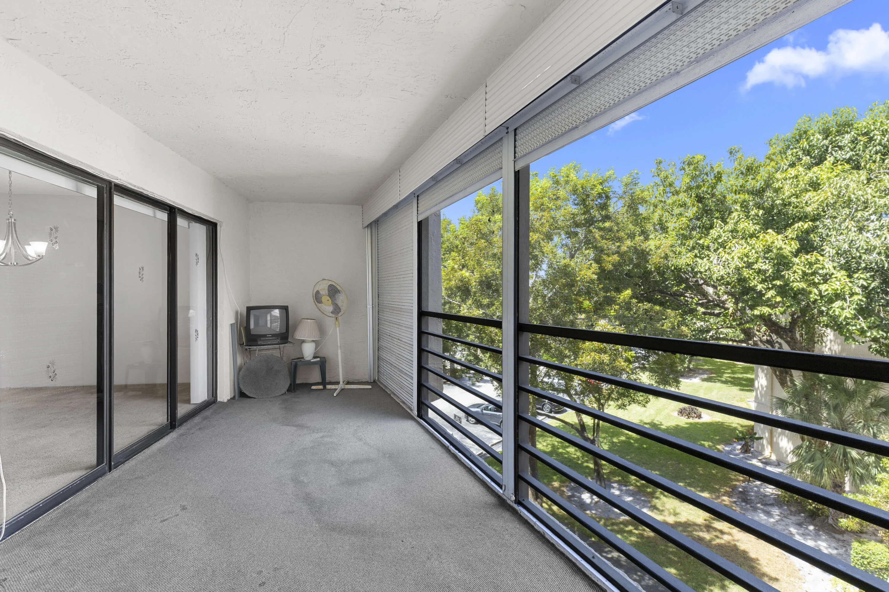 Covered screened balcony