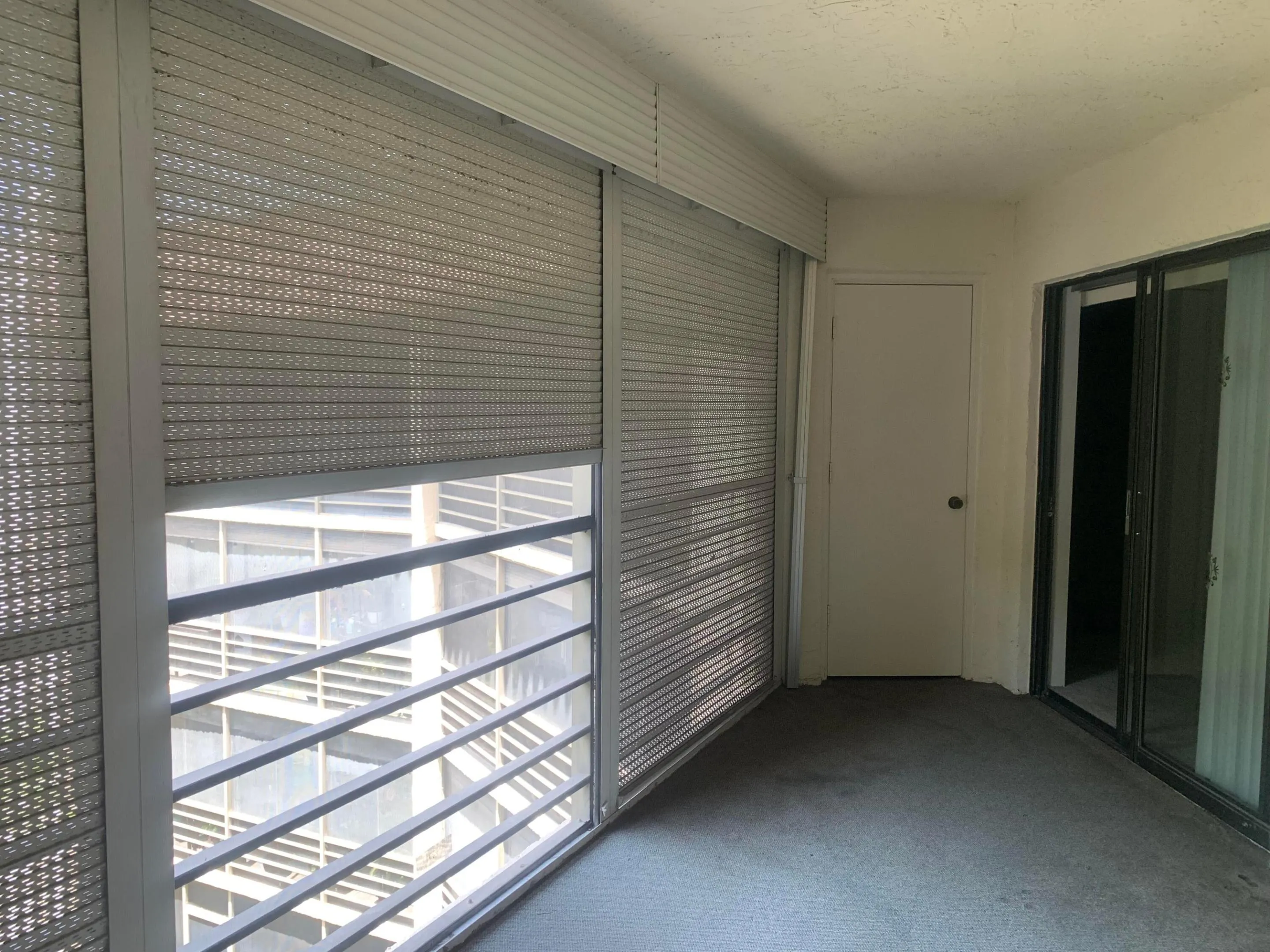 Here are the shutters up/down - great for storm protection and shade