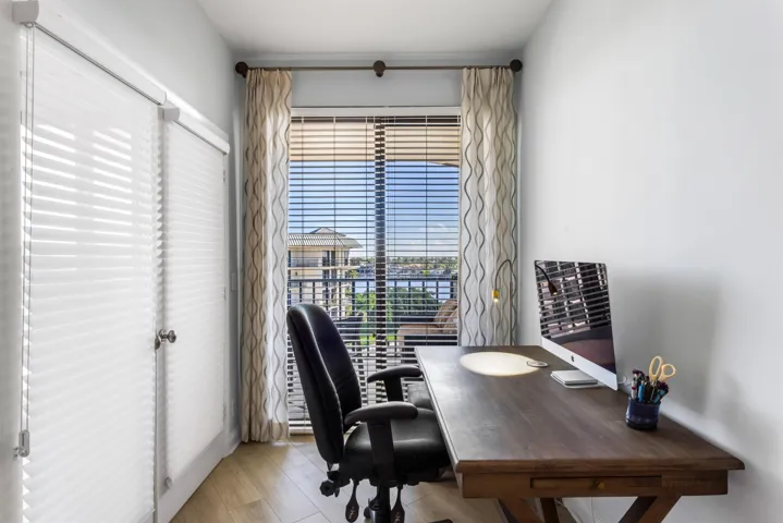 Additional workspace in primary bedroom