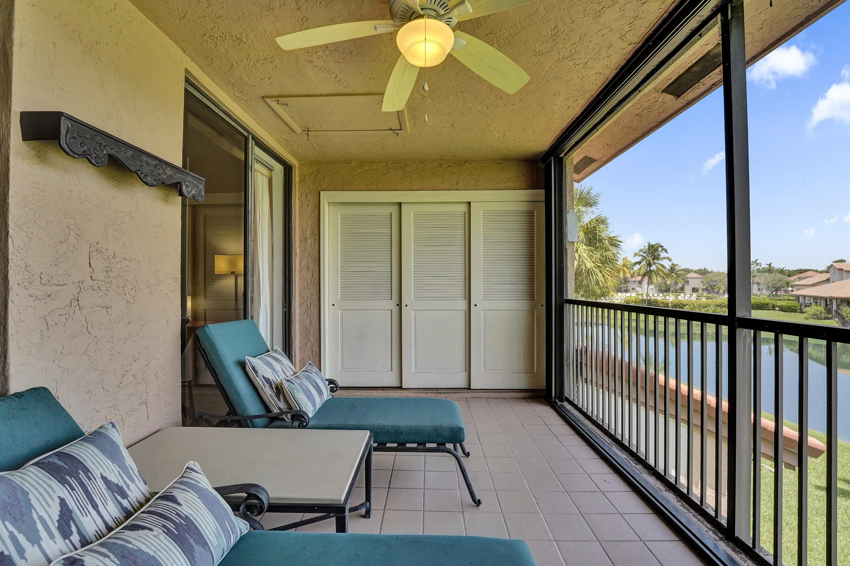 Screened, covered Balcony