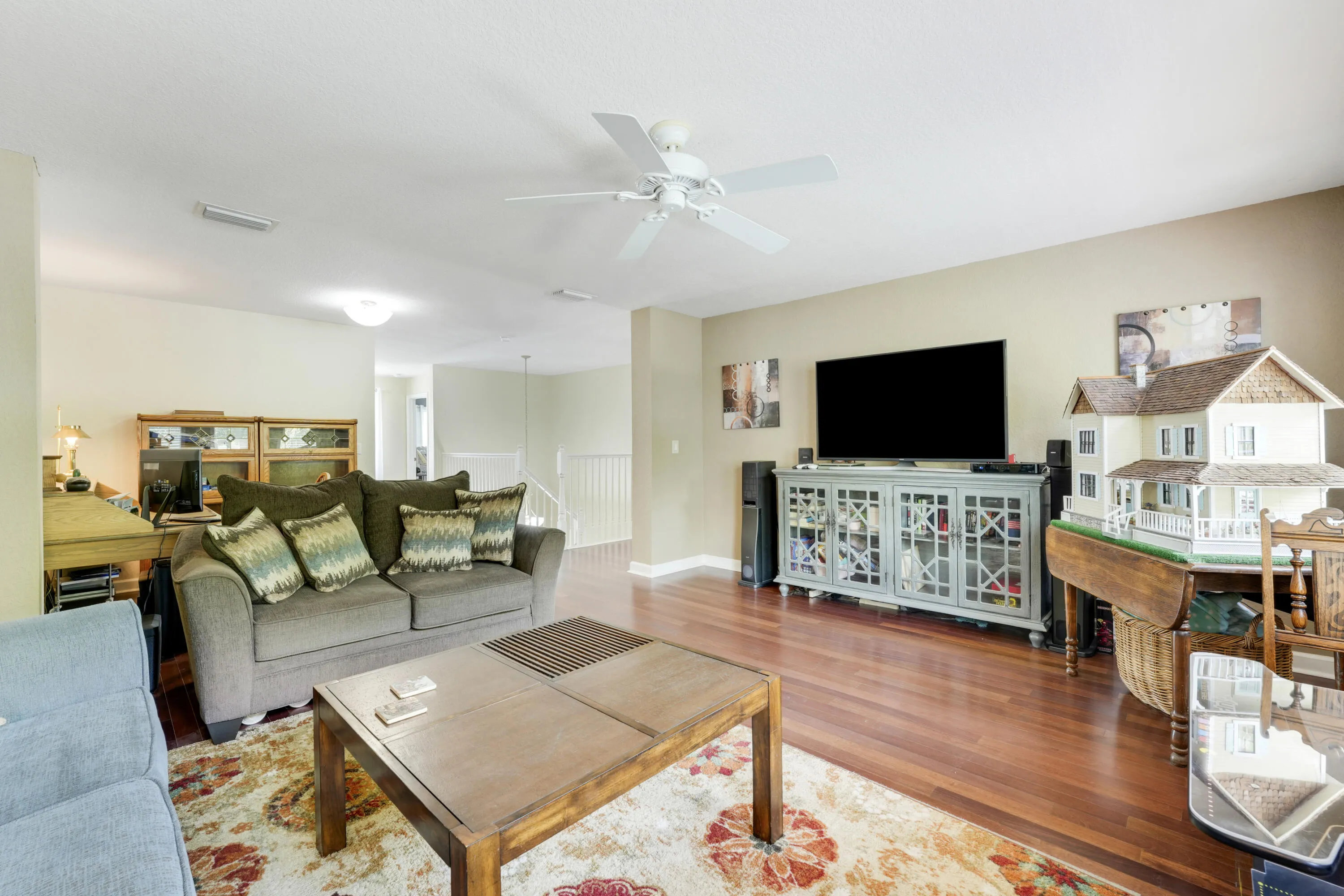 Spacious loft creates a comfortable second gathering area upstairs