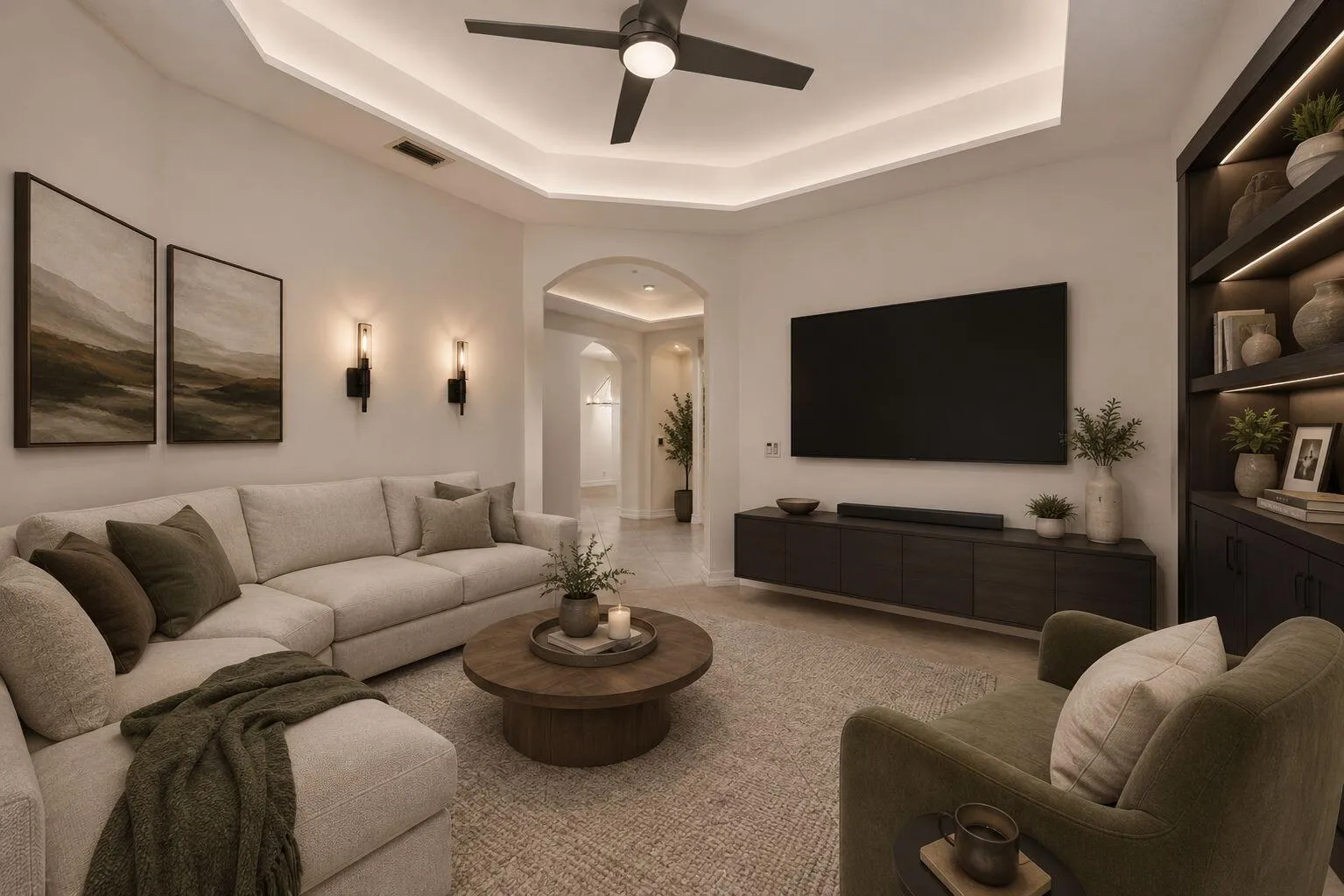 virtualy staged den/office