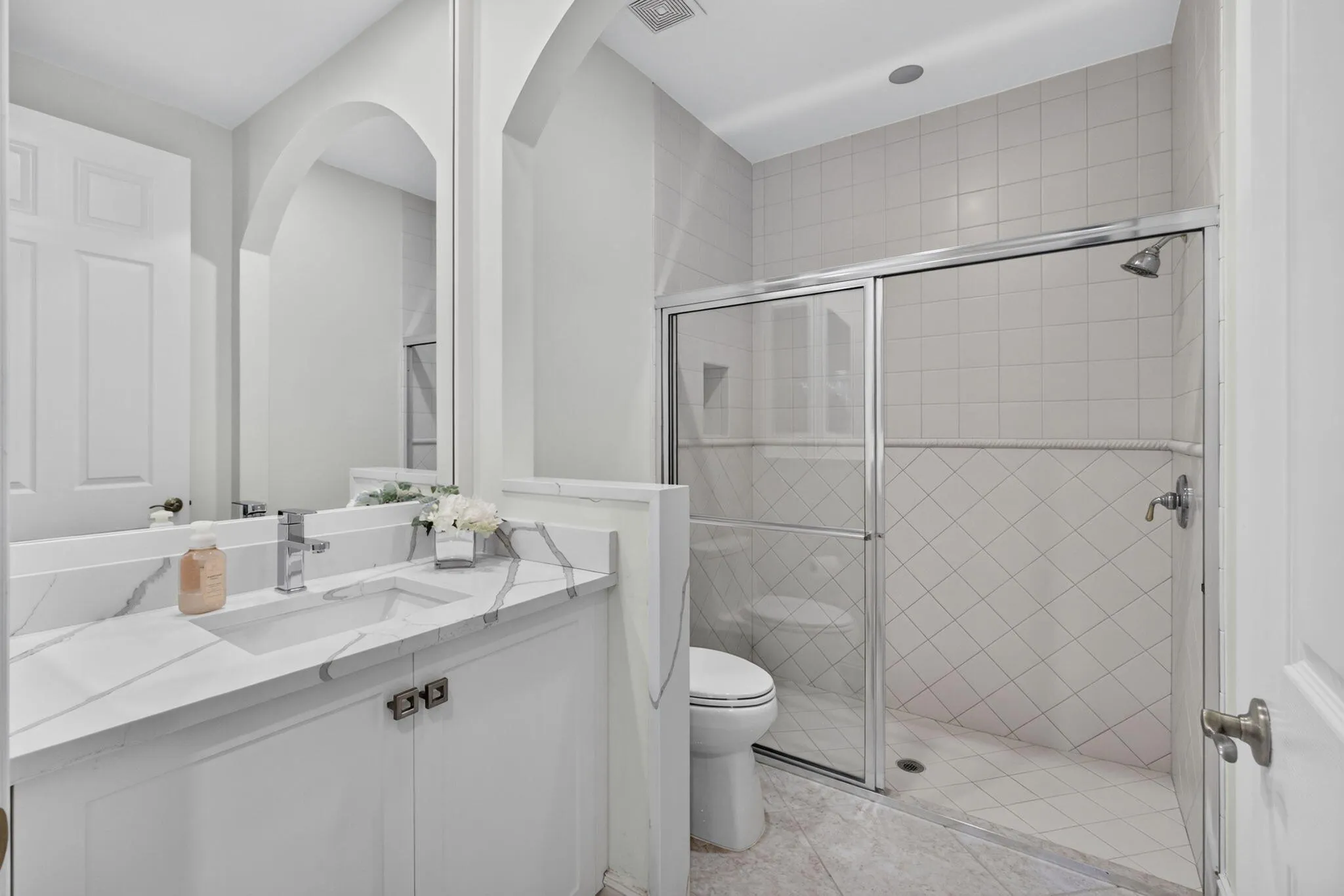 secondary bath. updated counters & fixtures
