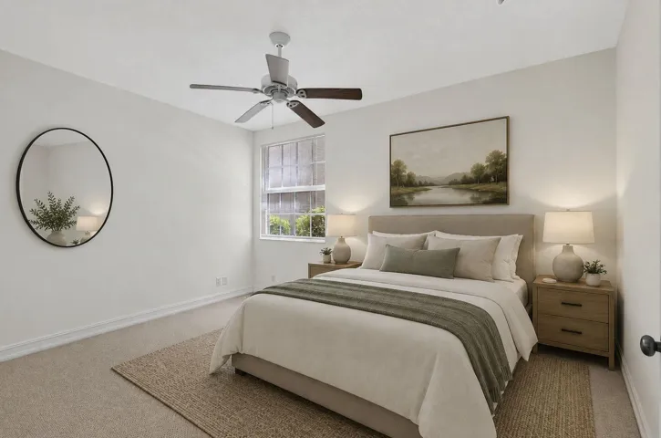 virtually staged guest bedroom
