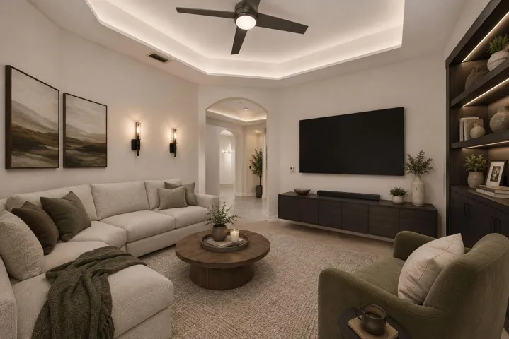 virtualy staged den/office