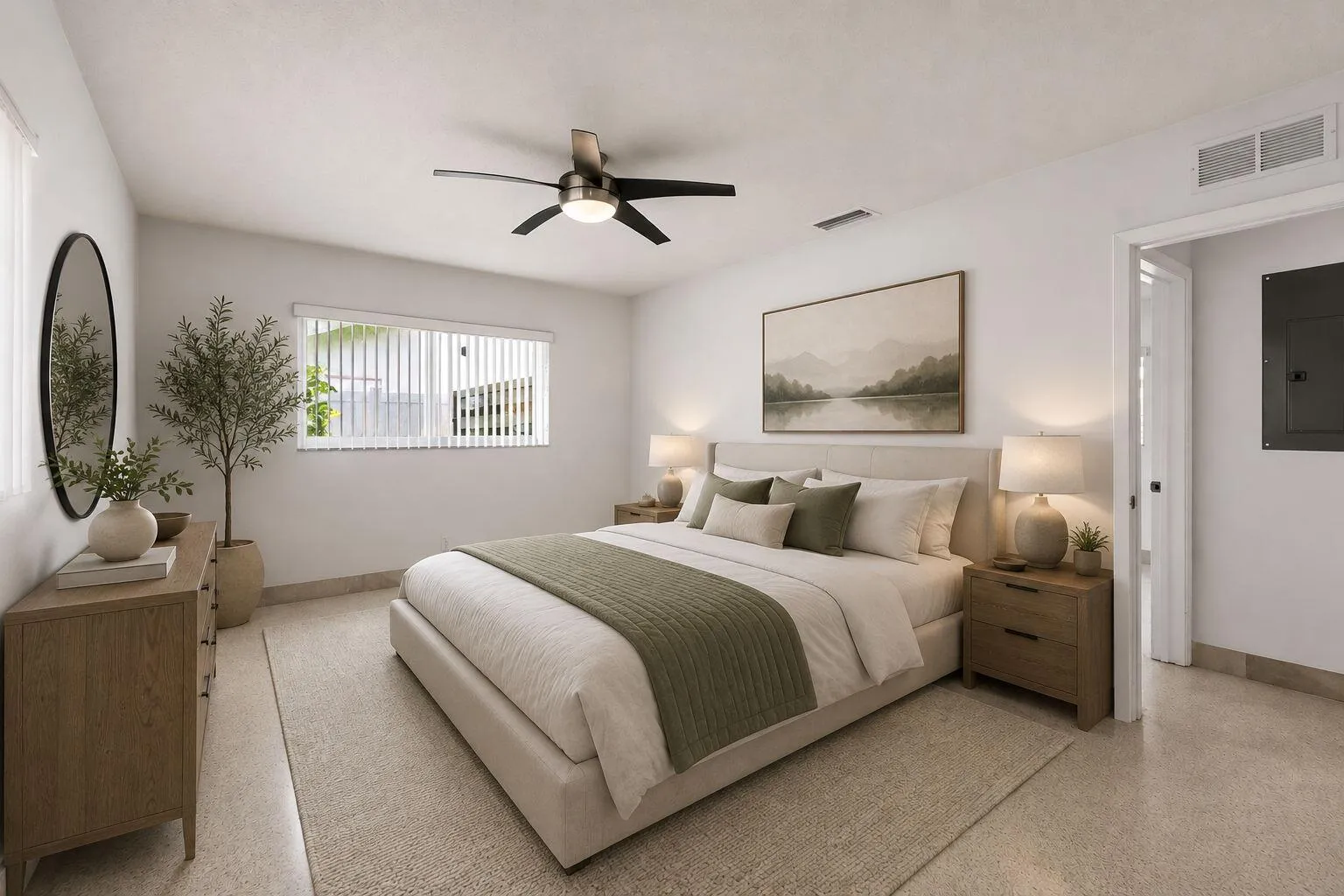 Primary Bedroom Staged