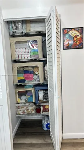 Lining closet in primary bedroom