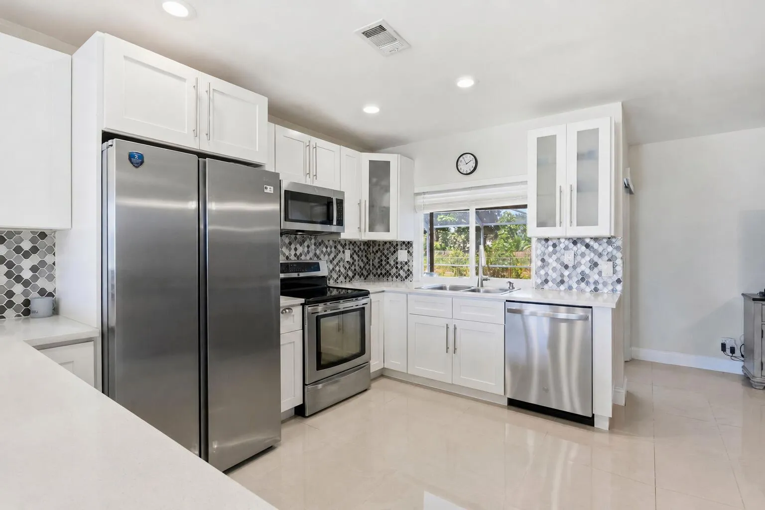 Kitchen with updated appliances.