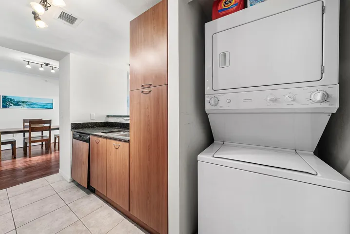 In-unit stacked laundry