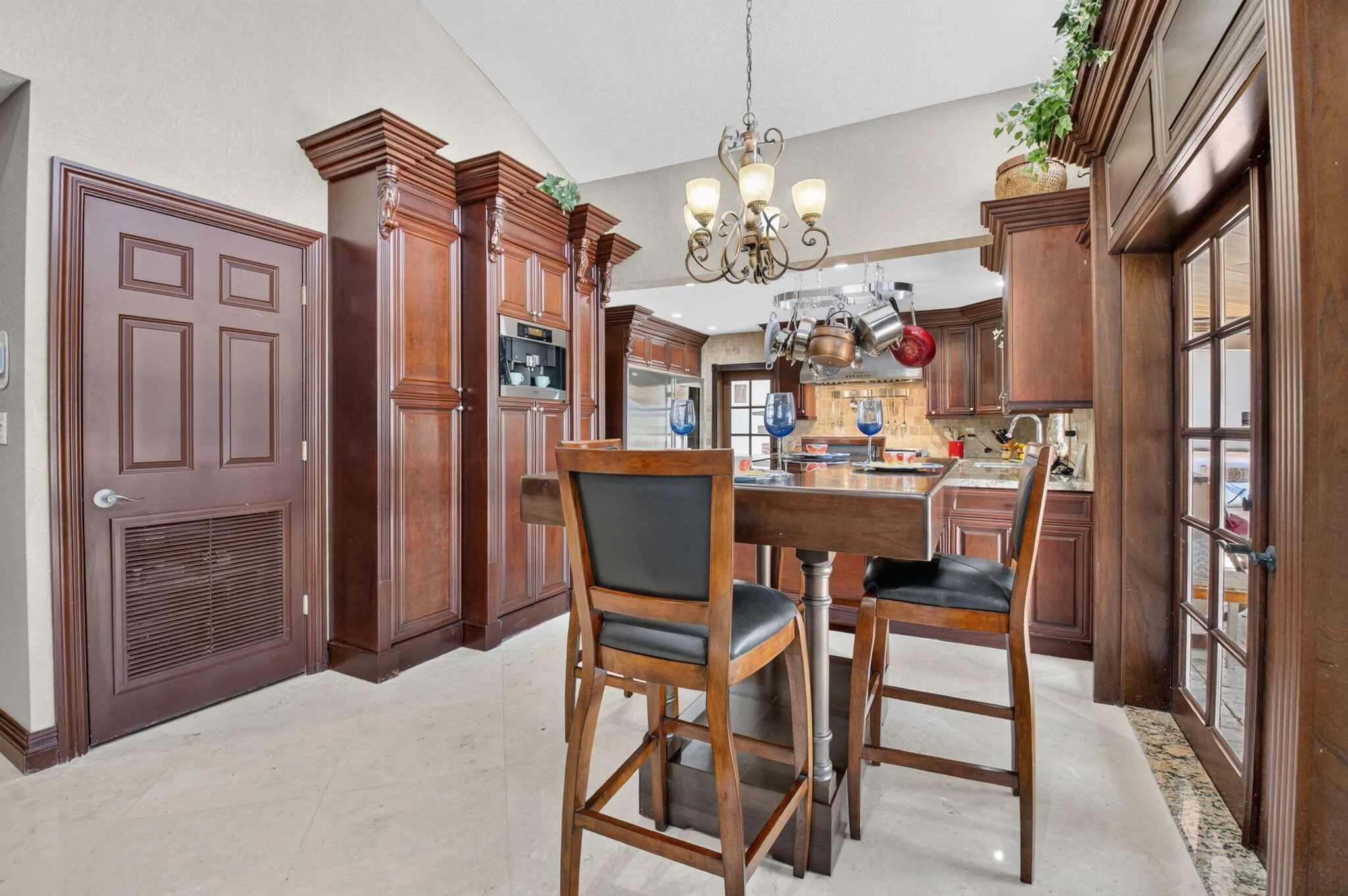 Savor morning coffee with the deluxe Meile coffee station.