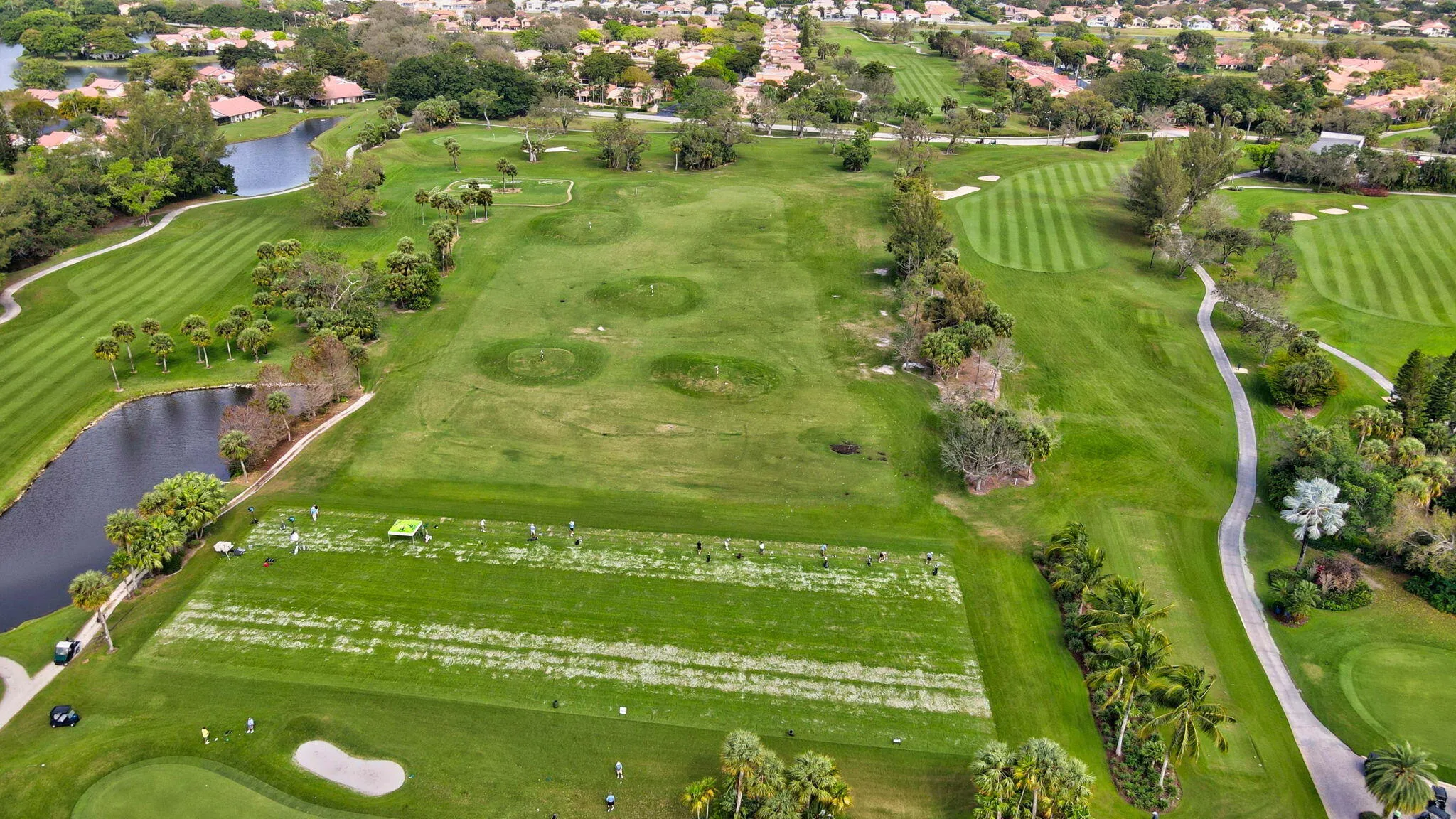 Newly renovated driving range.