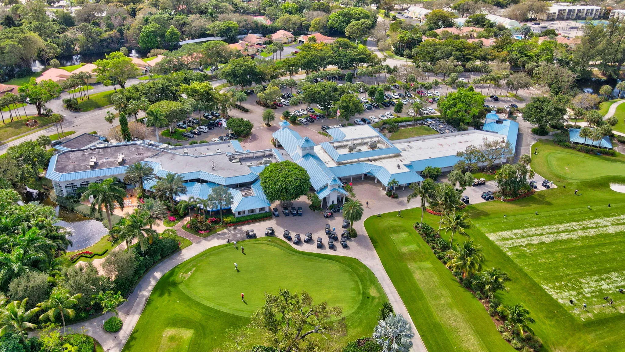Rear view of clubhouse.