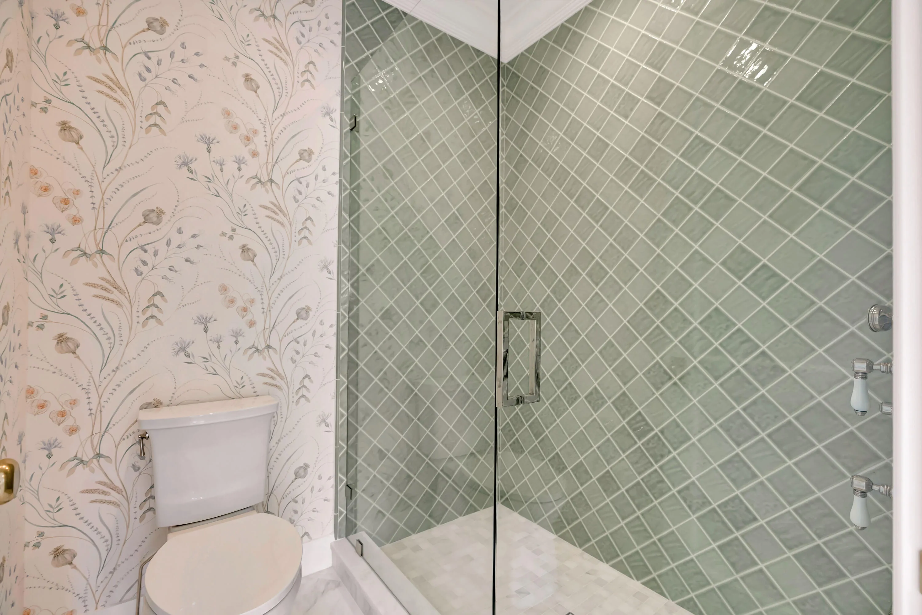 Shower w/Clay Tile Walls
