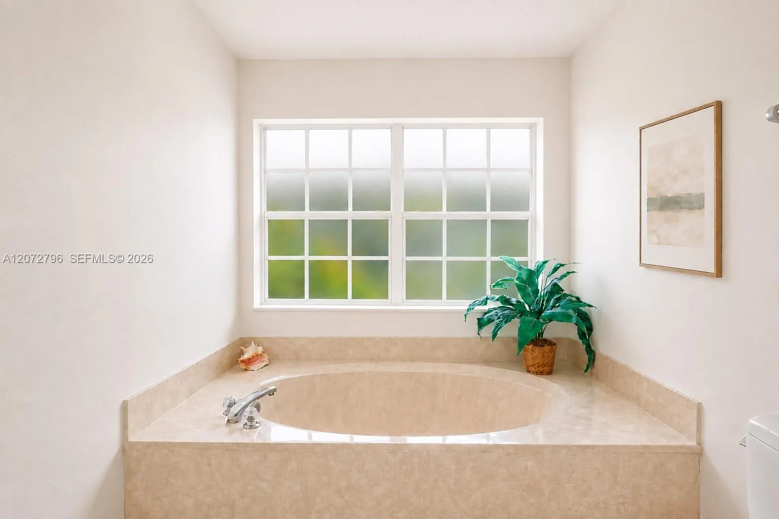 Artwork Above Bathtub Virtually Staged