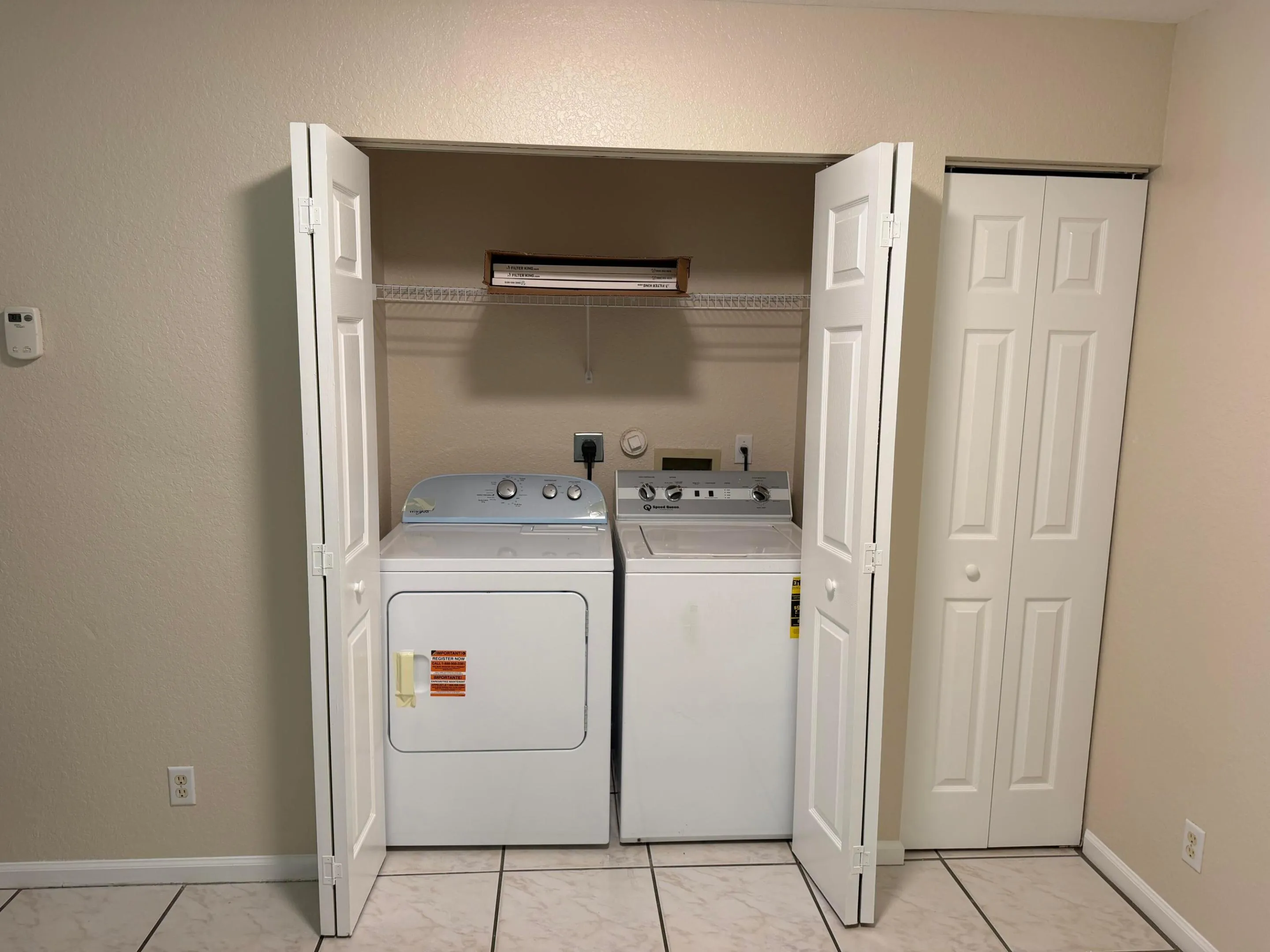Laundry closet.