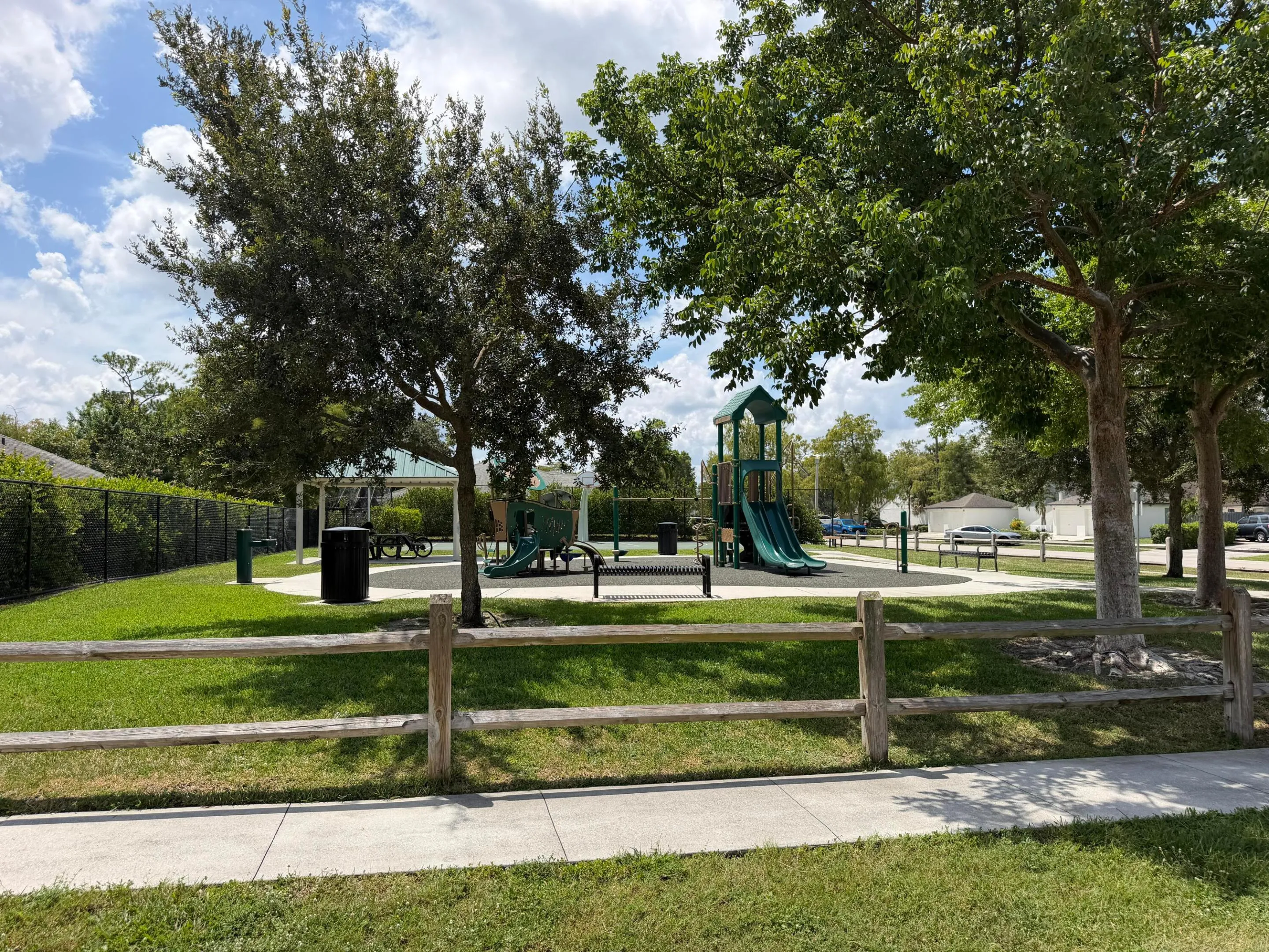 Wellington municipal park across street.